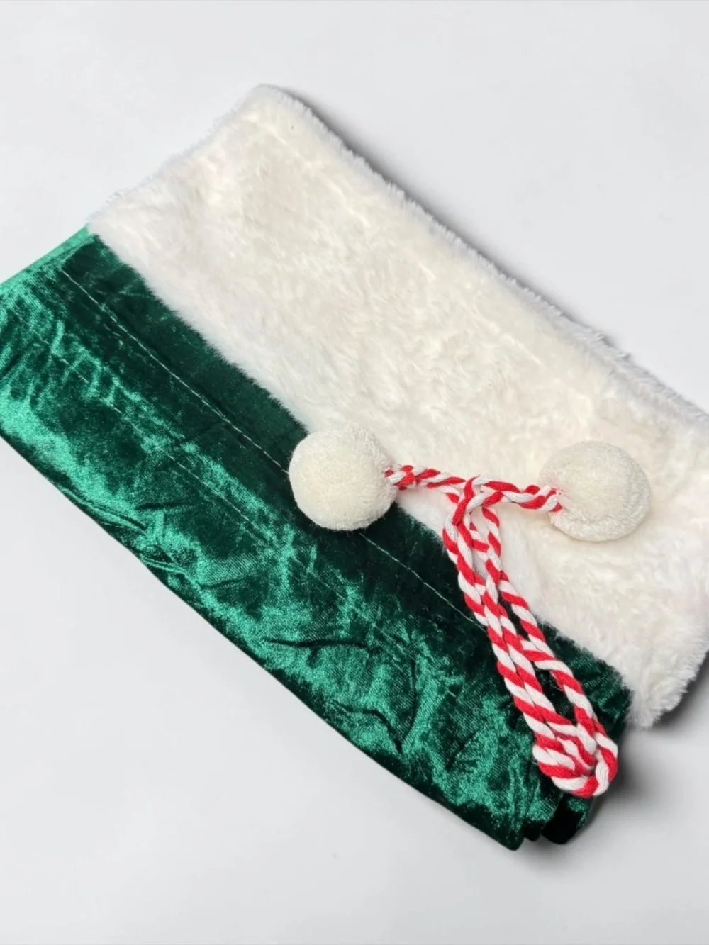2 Pc Velvet Santa Sack Set Green Christmas Gift Bags Large Drawstring